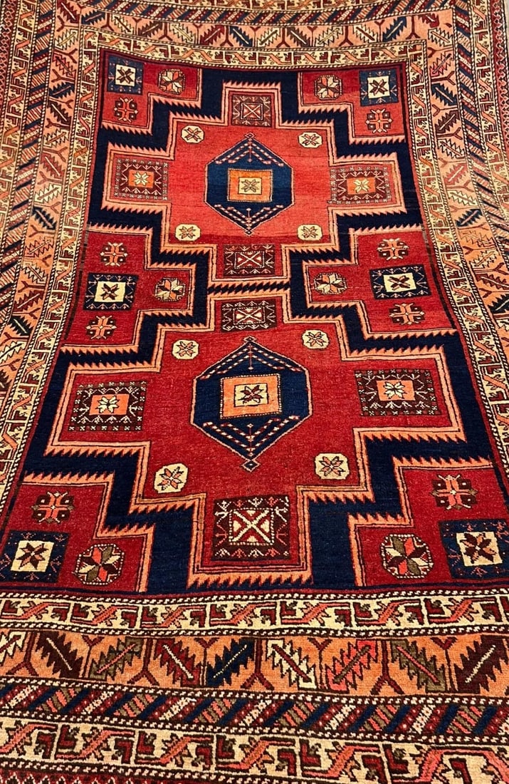 Hand Knotted Persian Tribal Wool Red Azarbaijan Oriental Area Rug 5'5" x 8'2" - 6