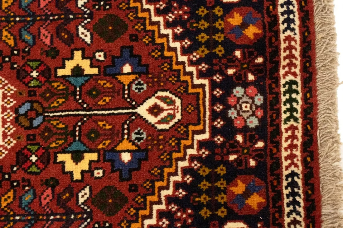 Red Tribal 3'5X5 Shiraz Persian Rug - 10