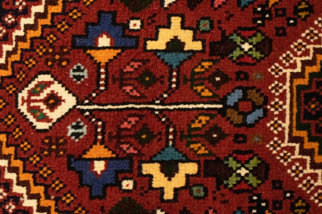 Red Tribal 3'5X5 Shiraz Persian Rug - 13