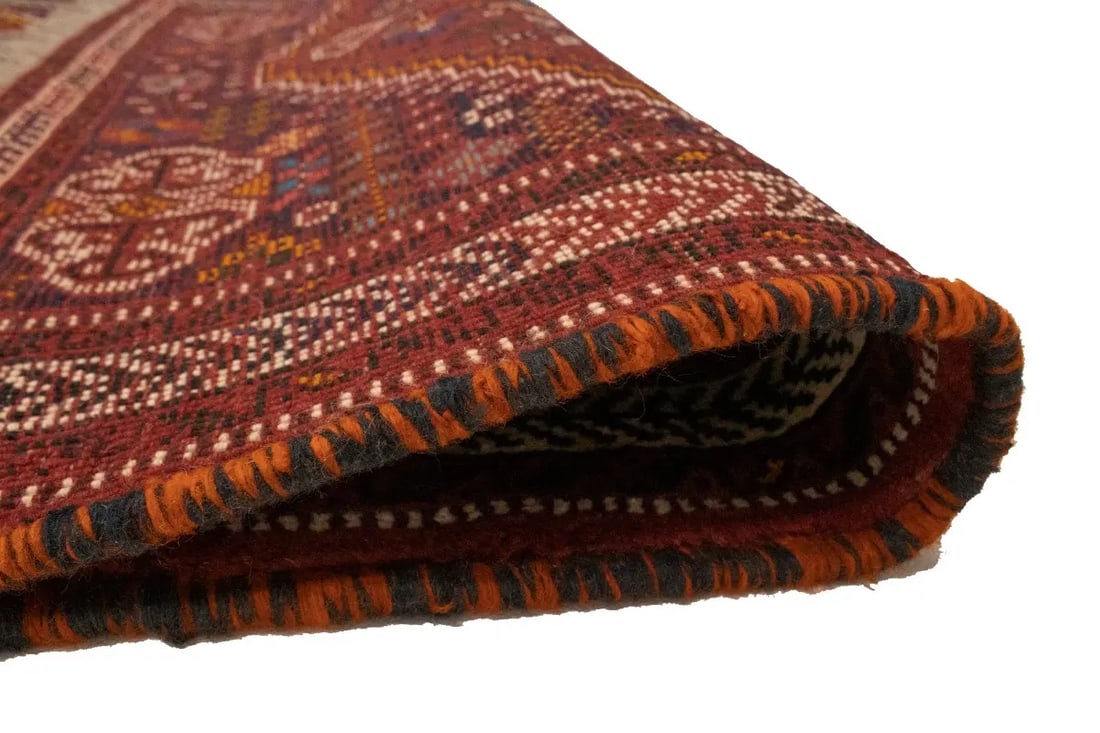 Red Tribal 3'5X5 Shiraz Persian Rug - 17