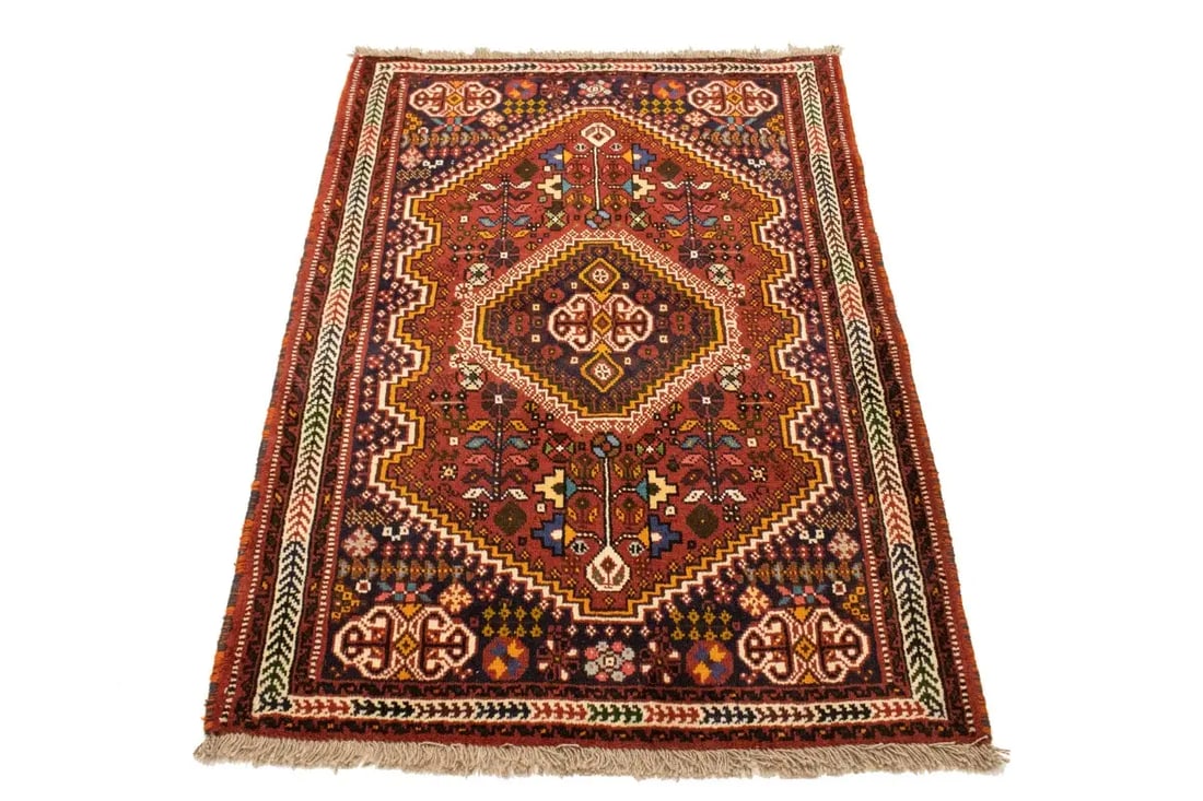 Red Tribal 3'5X5 Shiraz Persian Rug - 3