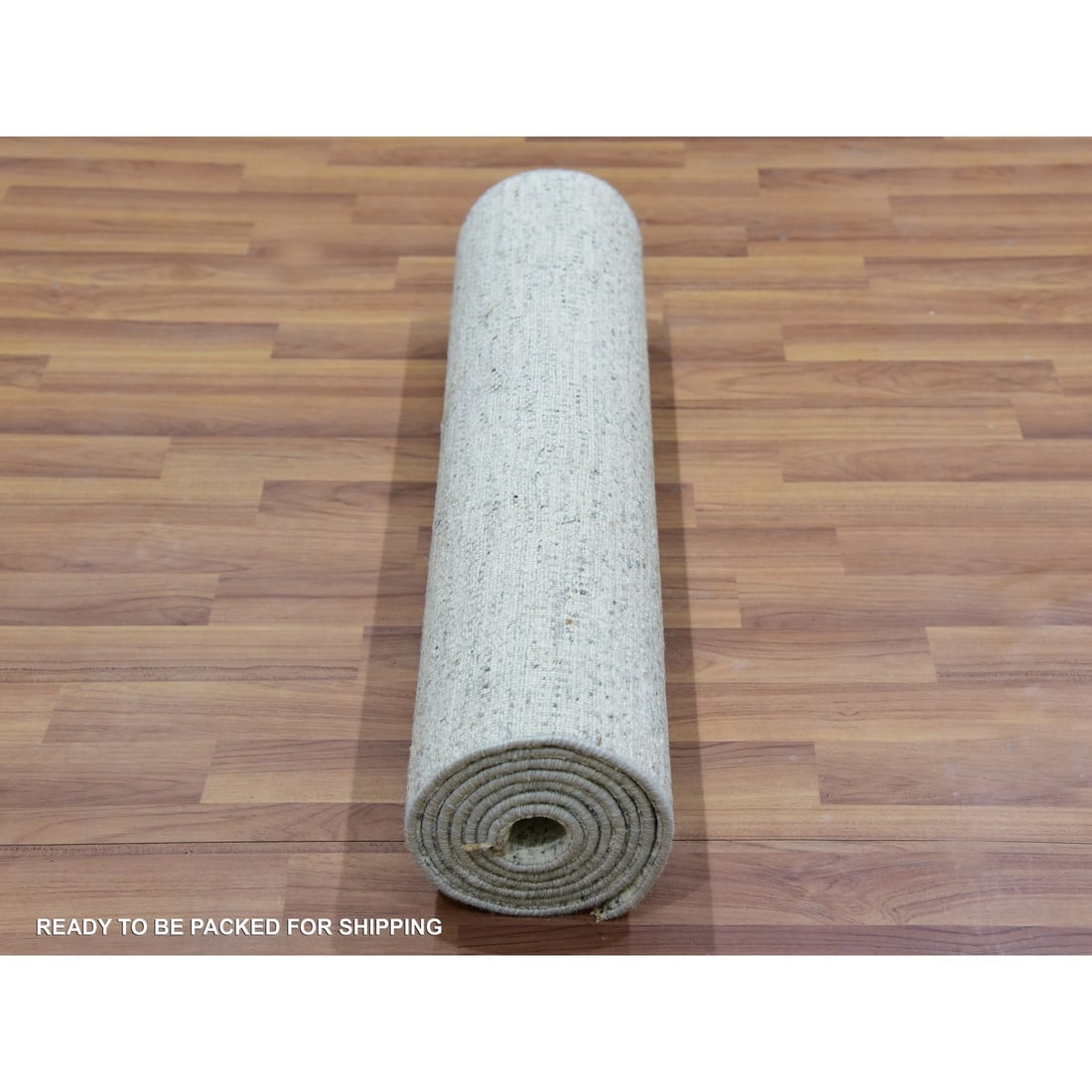 Repose Gray Hand Knotted Undyed Wool Grass Design Runner Oriental Rug - 7