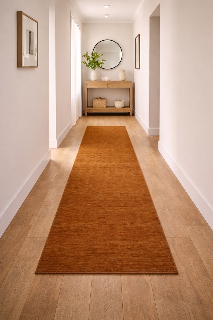 Orange Modern Solid 3X12 Gabbeh Oriental Runner Rug - 2