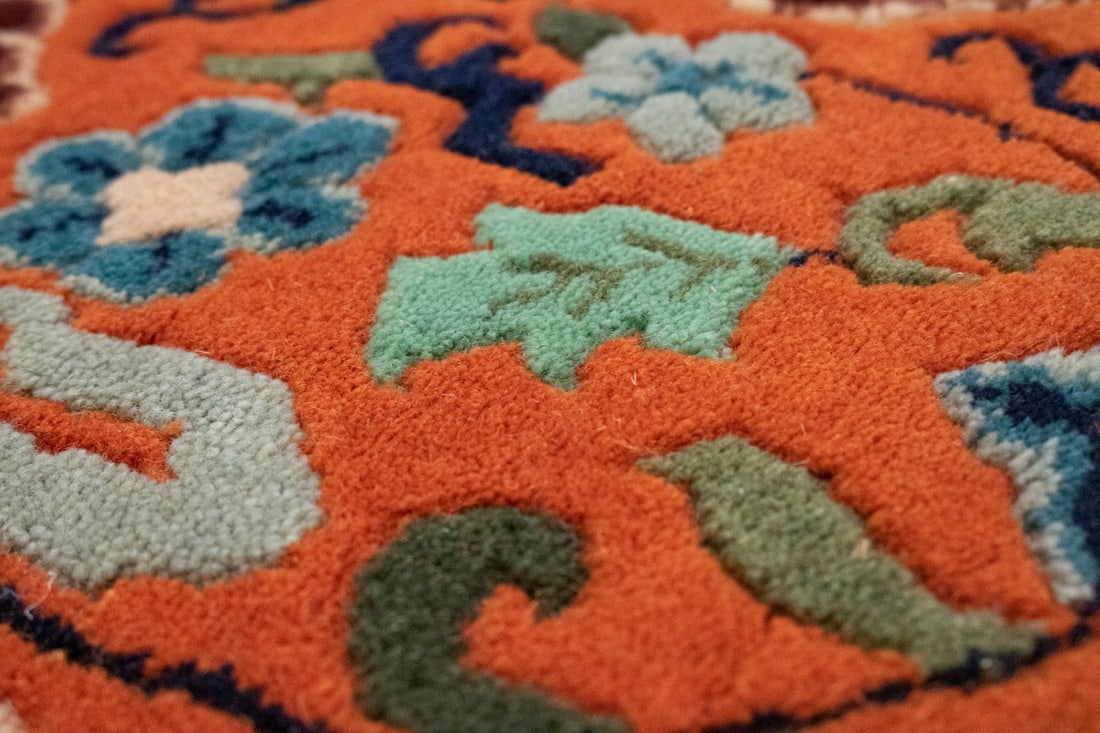 Orange Geometric 6X9 Chinese Style Oriental Rug - 11