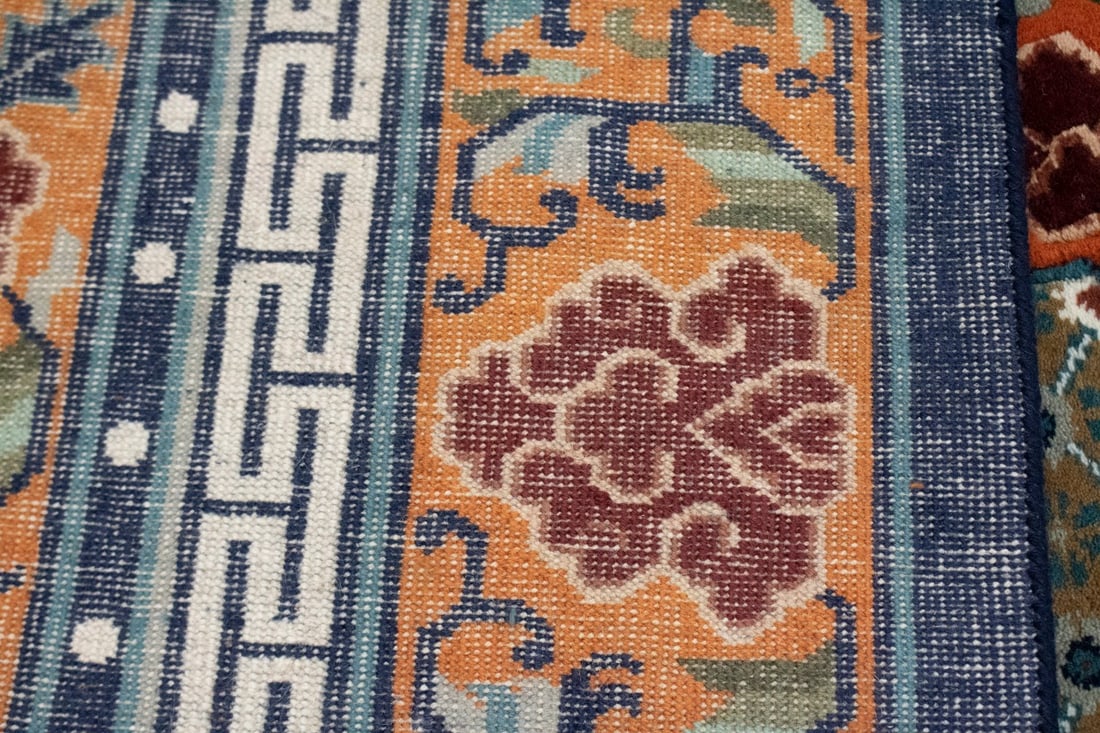 Orange Geometric 6X9 Chinese Style Oriental Rug - 18