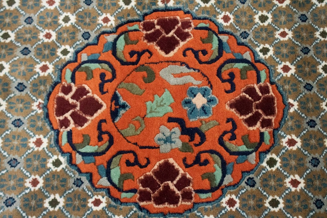 Orange Geometric 6X9 Chinese Style Oriental Rug - 7