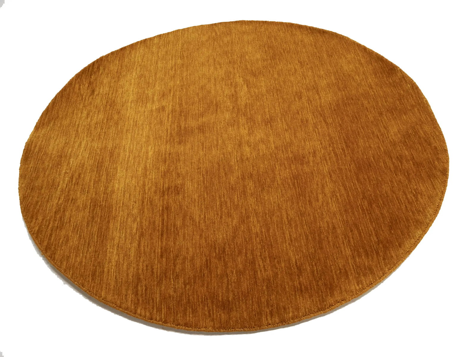 Orange Modern Solid 6X6 Gabbeh Oriental Round Rug - 4