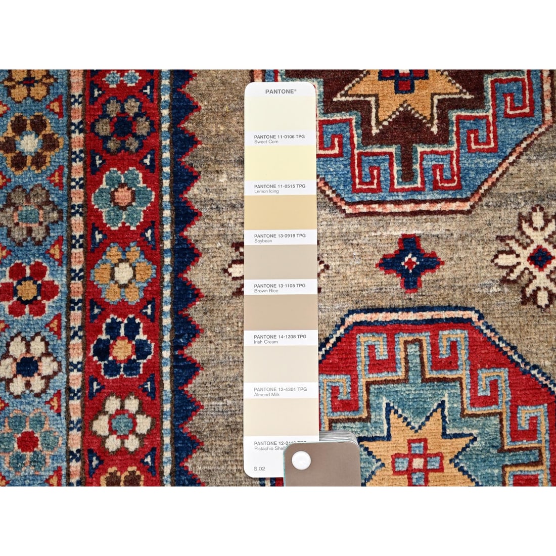 Linen Beige Afghan Special Kazak Wool Hand Knotted Runner Oriental Rug - 4