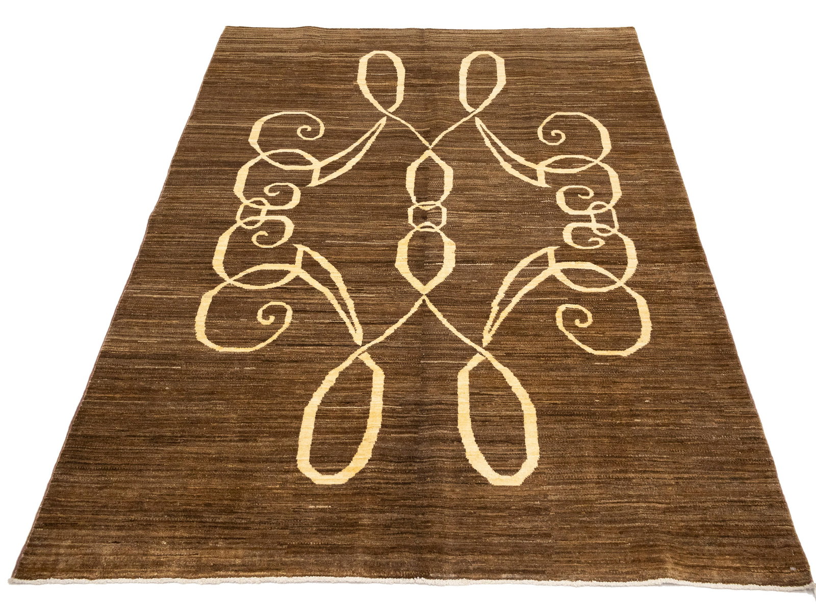 Brown Pictorial 4'9X6'4 Afghan Gabbeh Oriental Rug - 7