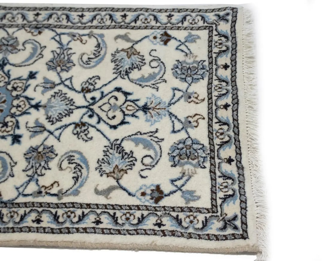 Cream Floral Classic 2'4X4 Nain Persian Rug - 9