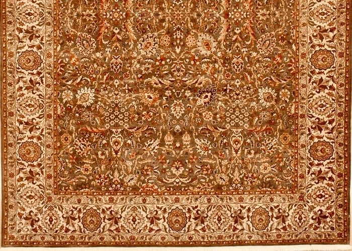 Hand Knotted Indo-Tabriz Rug 8'9"x11'8" Green Wool Oriental Carpet New - 2