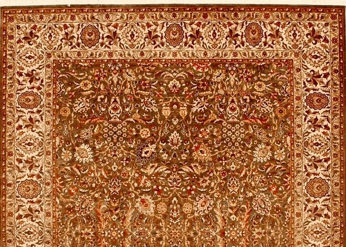Hand Knotted Indo-Tabriz Rug 8'9"x11'8" Green Wool Oriental Carpet New - 4