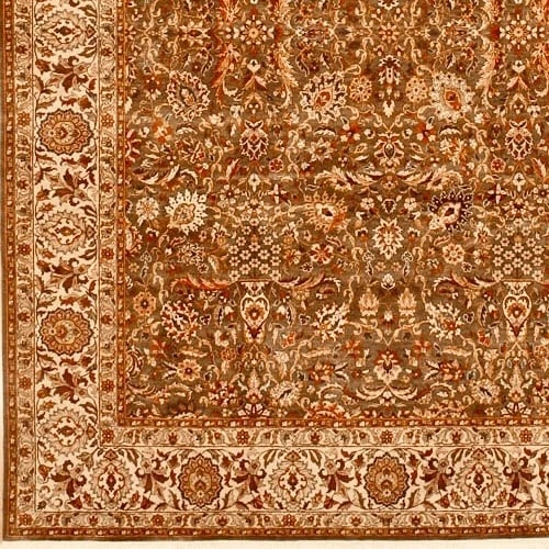 Hand Knotted Indo-Tabriz Rug 8'9"x11'8" Green Wool Oriental Carpet New - 5