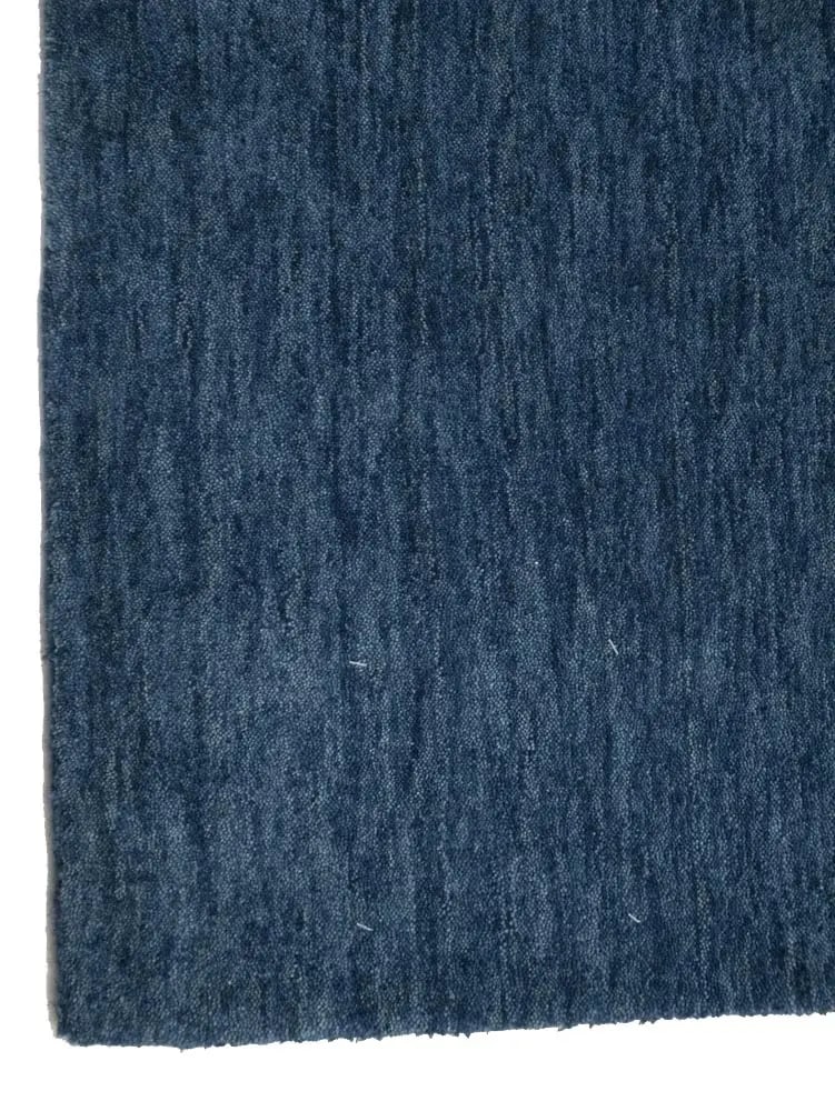 Steel Blue Modern Solid 3X8 Gabbeh Oriental Runner Rug - 10