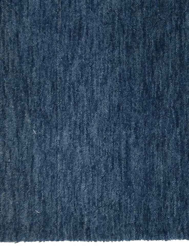 Steel Blue Modern Solid 3X8 Gabbeh Oriental Runner Rug - 12