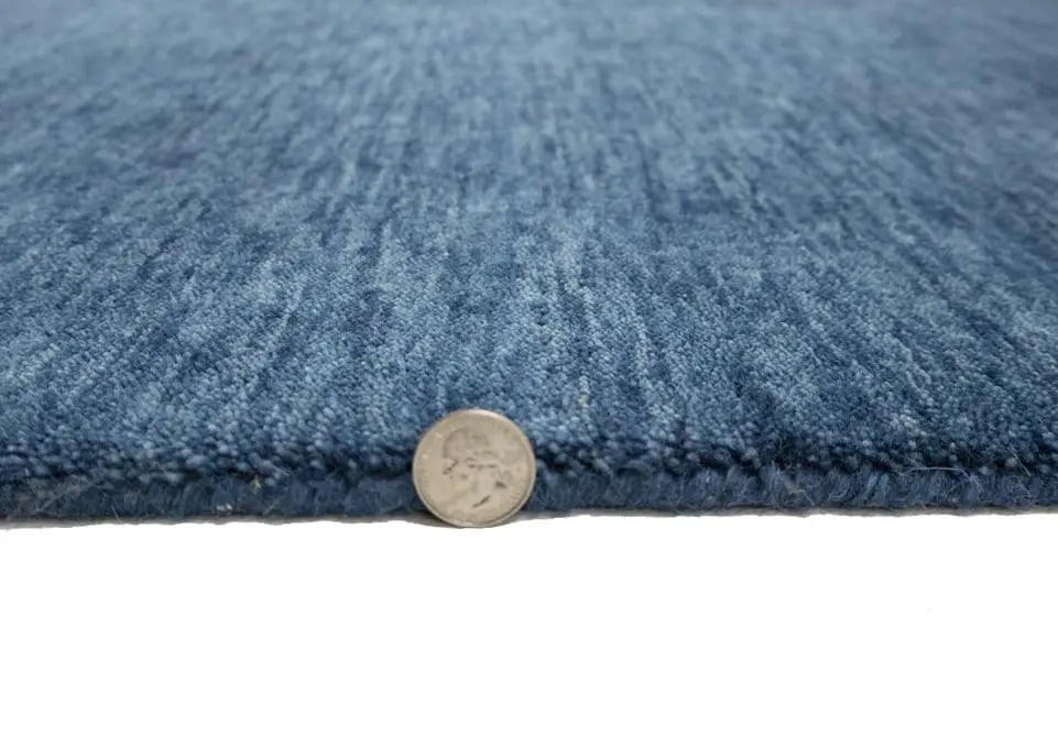 Steel Blue Modern Solid 3X8 Gabbeh Oriental Runner Rug - 13