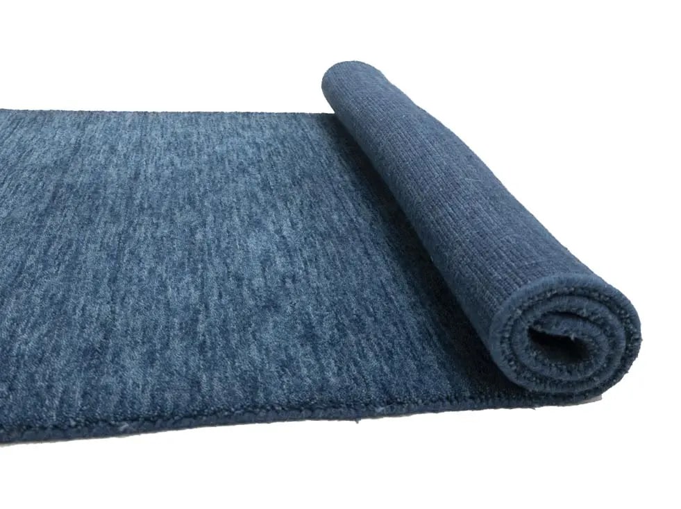 Steel Blue Modern Solid 3X8 Gabbeh Oriental Runner Rug - 15
