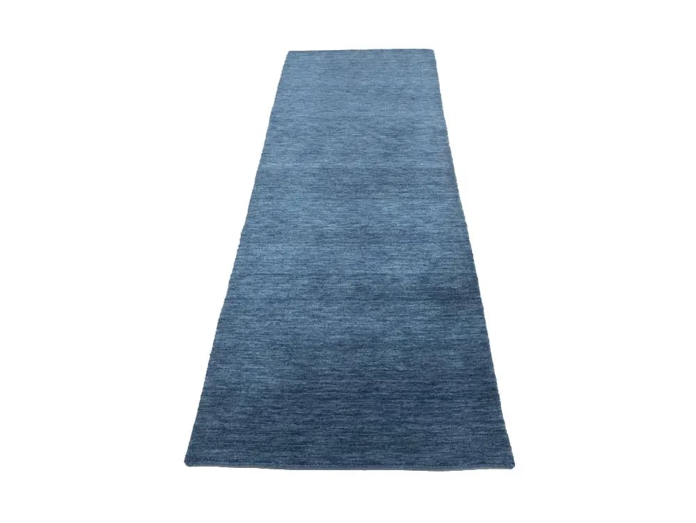 Steel Blue Modern Solid 3X8 Gabbeh Oriental Runner Rug - 5
