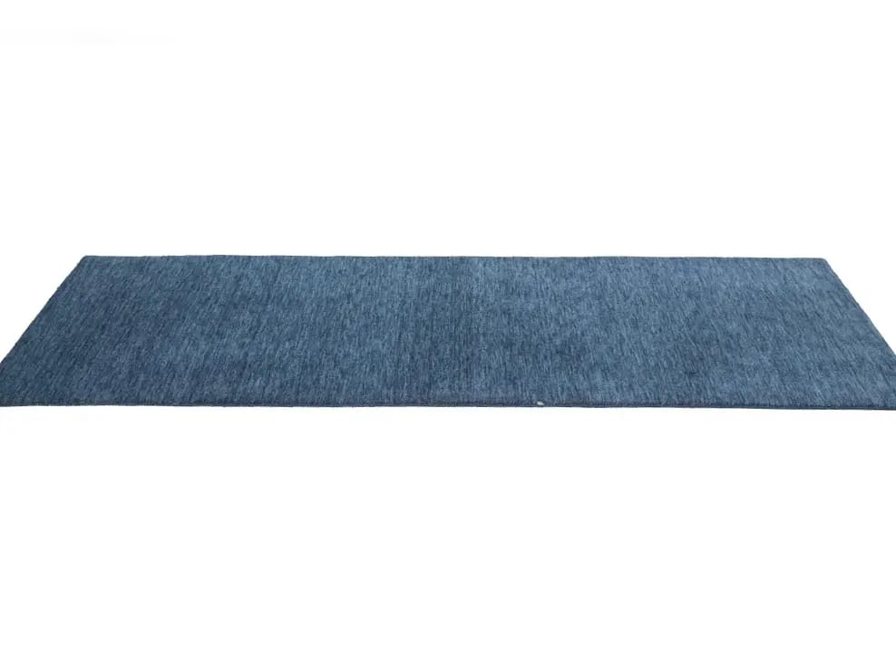 Steel Blue Modern Solid 3X8 Gabbeh Oriental Runner Rug - 7
