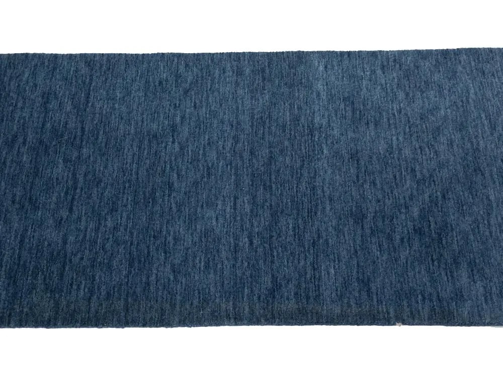 Steel Blue Modern Solid 3X8 Gabbeh Oriental Runner Rug - 9