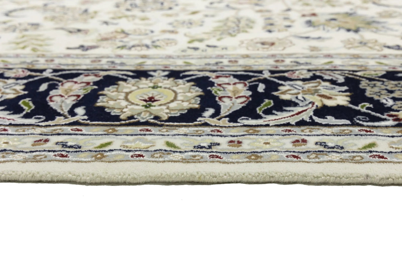 Cream Floral 8X10 Indo-Nain Oriental Rug - 17