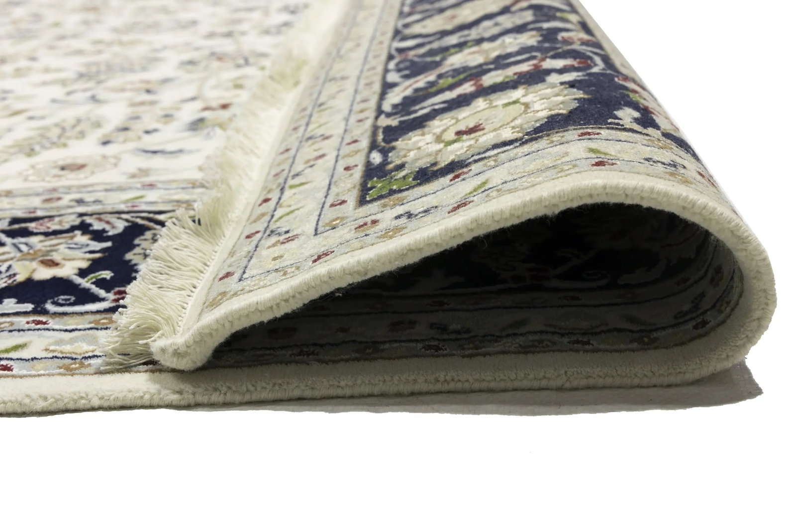 Cream Floral 8X10 Indo-Nain Oriental Rug - 18