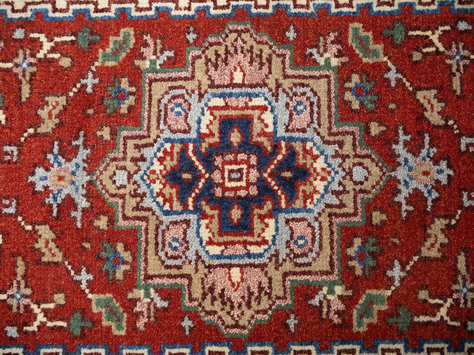 Rusty Red Floral 3X10 Heriz Serapi Oriental Runner Rug - 10