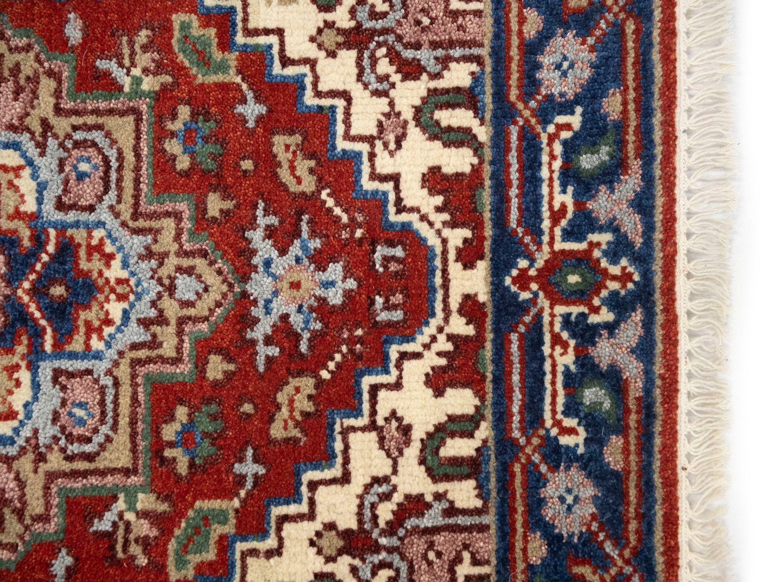 Rusty Red Floral 3X10 Heriz Serapi Oriental Runner Rug - 12