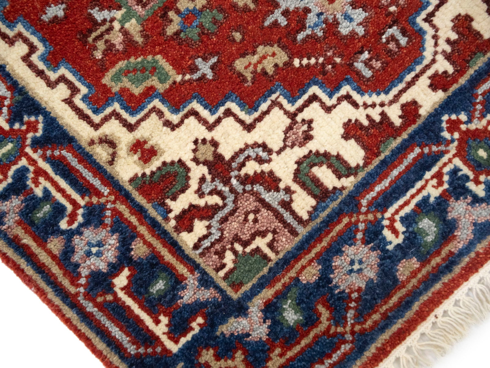 Rusty Red Floral 3X10 Heriz Serapi Oriental Runner Rug - 13
