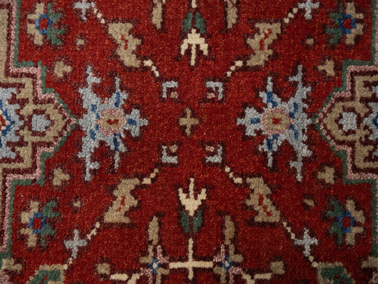 Rusty Red Floral 3X10 Heriz Serapi Oriental Runner Rug - 9