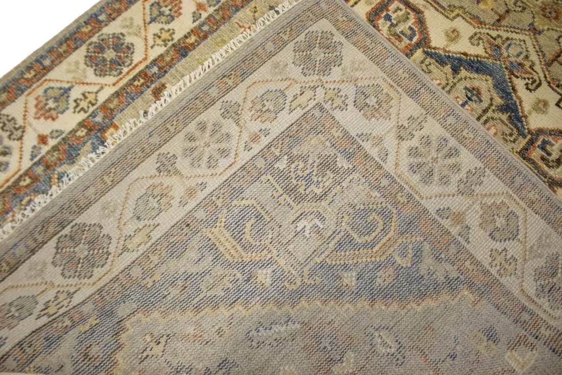 Cream/Beige Tribal 6X9 Heriz Serapi Oriental Rug - 17