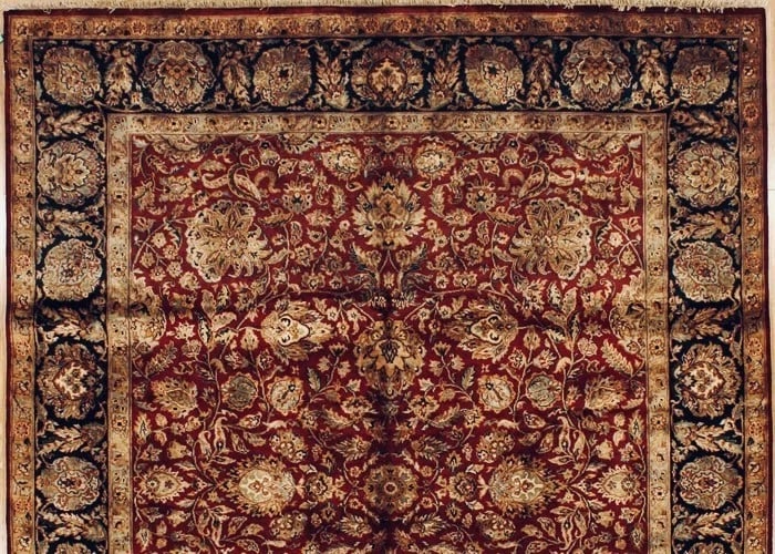 Hand Knotted Jaipur Red Navy Wool Oriental Area Rug Carpet 8' x 10' - 4