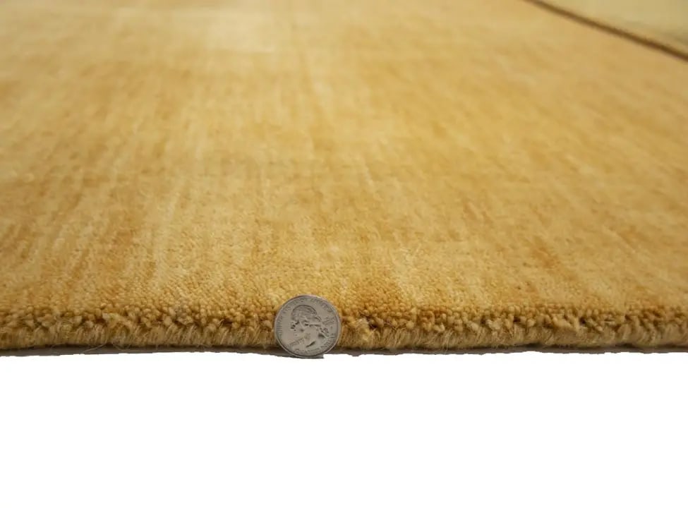 Golden Peach Modern Solid 4X6 Gabbeh Oriental Rug - 12