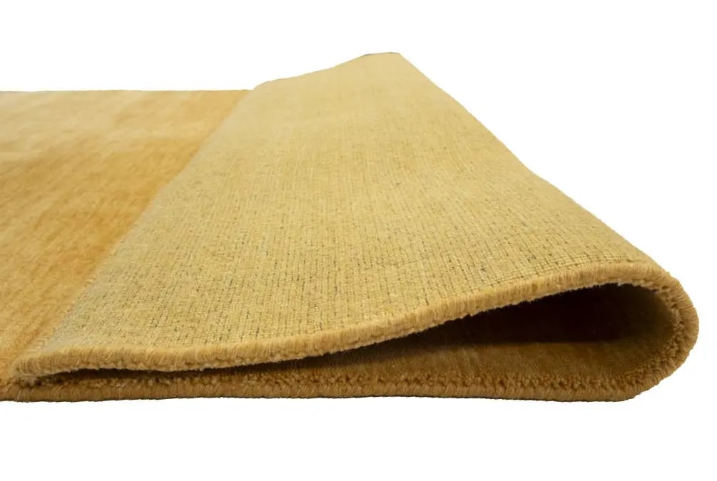 Golden Peach Modern Solid 4X6 Gabbeh Oriental Rug - 13