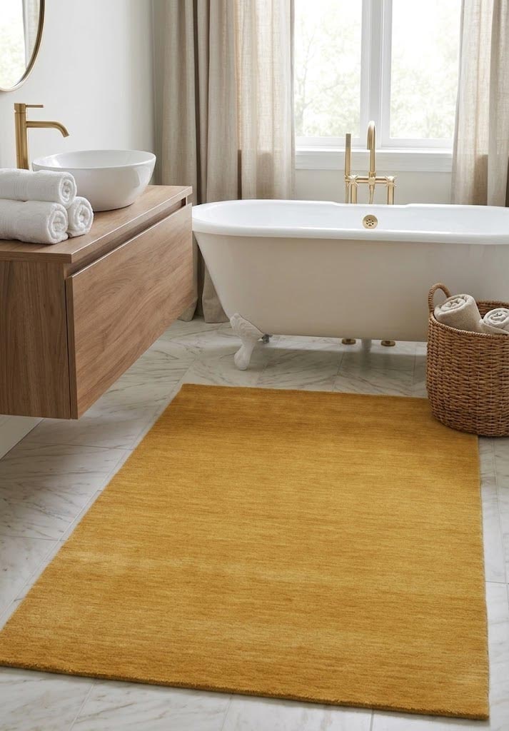 Golden Peach Modern Solid 4X6 Gabbeh Oriental Rug - 2