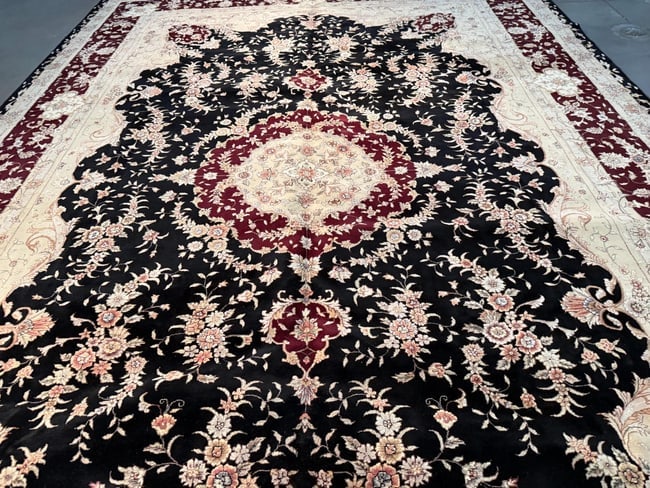 Magnificent Silk &Wool Tabriz Rug 9.6x14 - 12