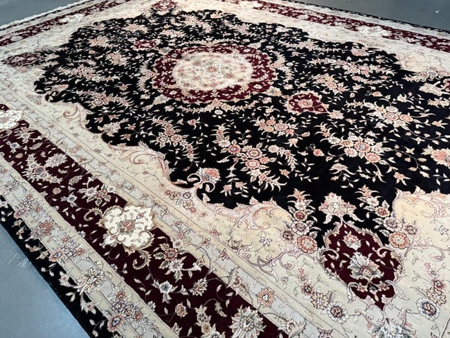 Magnificent Silk &Wool Tabriz Rug 9.6x14 - 6