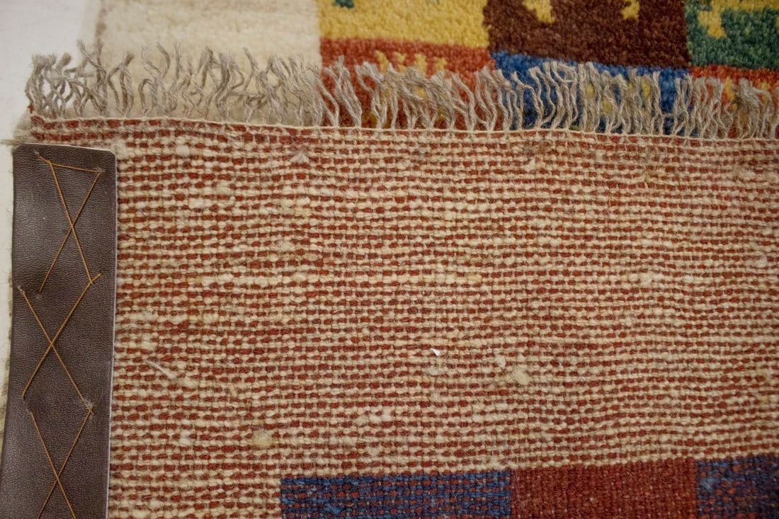 Border Checker Tribal 2'6X3'8 Gabbeh Persian Rug - 14