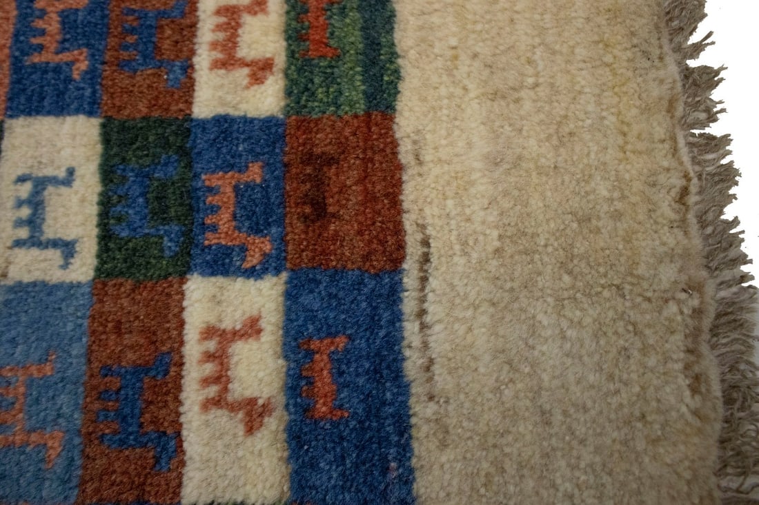 Border Checker Tribal 2'6X3'8 Gabbeh Persian Rug - 9
