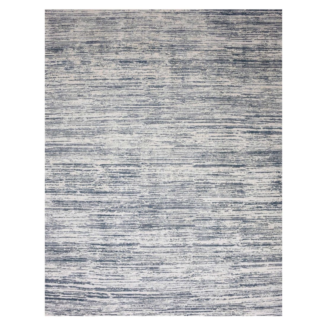 Ivory, Modern Striae Design Silk with Wool Hand Knotted Oversized Rug: Title: Ivory, Modern Striae Design Silk with Wool Hand Knotted Oversized Rug Description:This is a truly genuine one-of-a-kind. It has been Knotted for months and months in the centuries-old weaving c