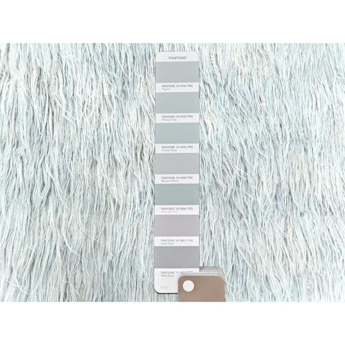 Blueish Gray, Shag Flokati Greek Style, Natural Wool Hand Knotted Rug - 8