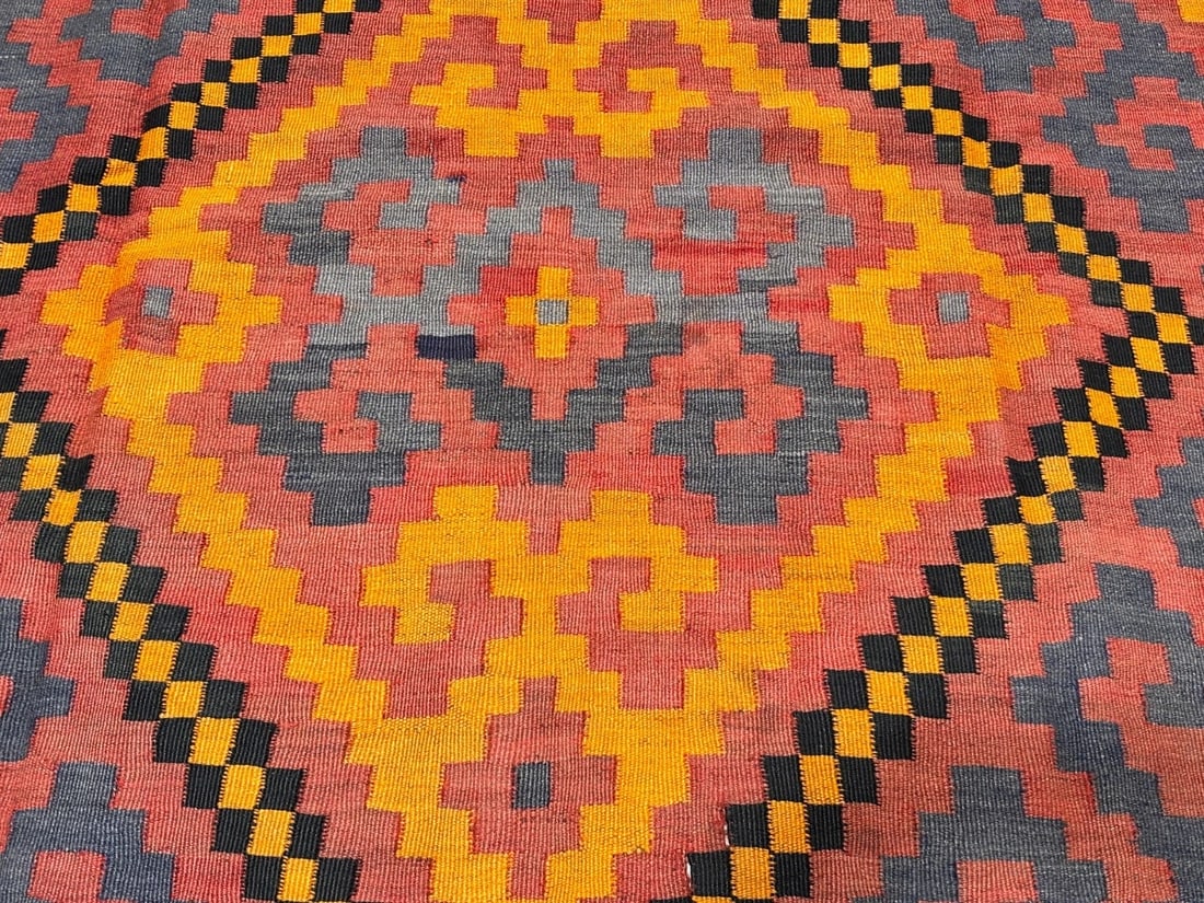Hand-Knotted Maymana Kilim Tribal Flatweave Wool Oriental Rug 6'8" x 10'1" - 4