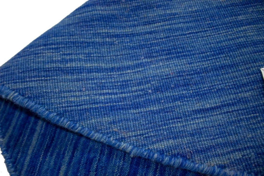 Solid Blue 6X6 Oriental Modern Round Rug - 12