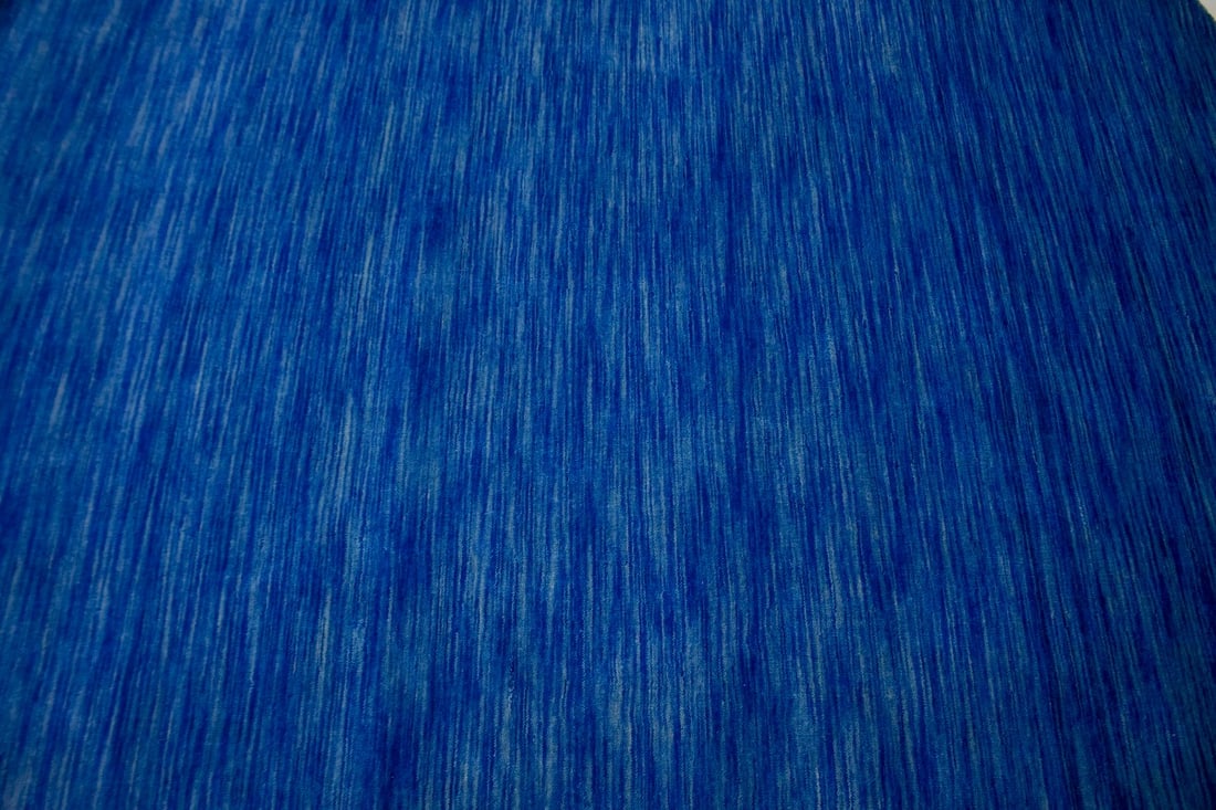 Solid Blue 6X6 Oriental Modern Round Rug - 6