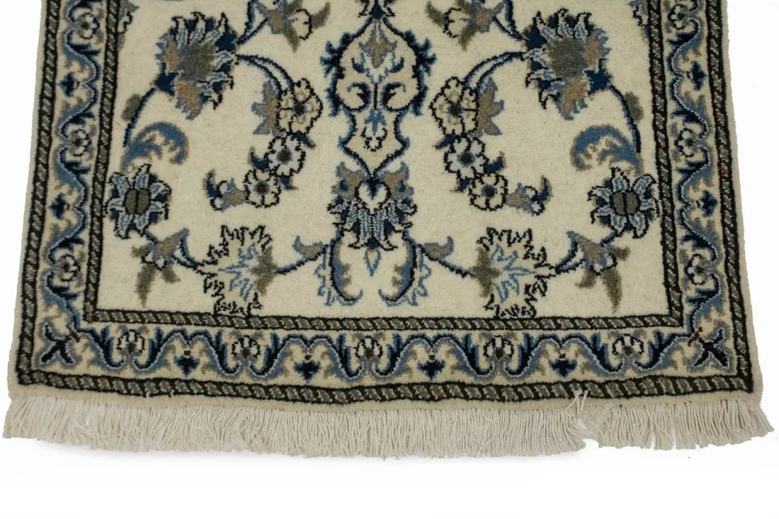 Cream Floral Classic 2'5X4'3 Nain Persian Rug - 10