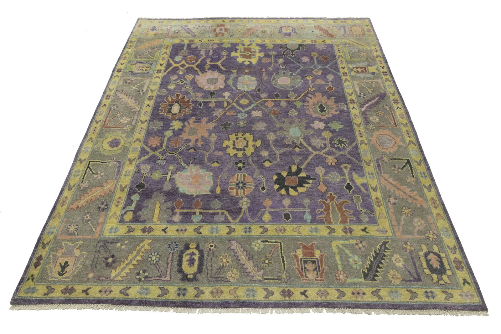 Floral Colorfast 8X10 Oushak Chobi Oriental Rug - 3