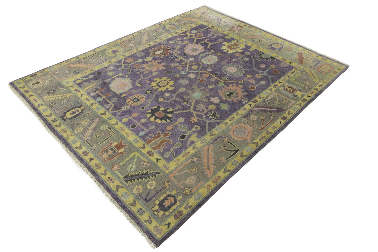 Floral Colorfast 8X10 Oushak Chobi Oriental Rug - 4