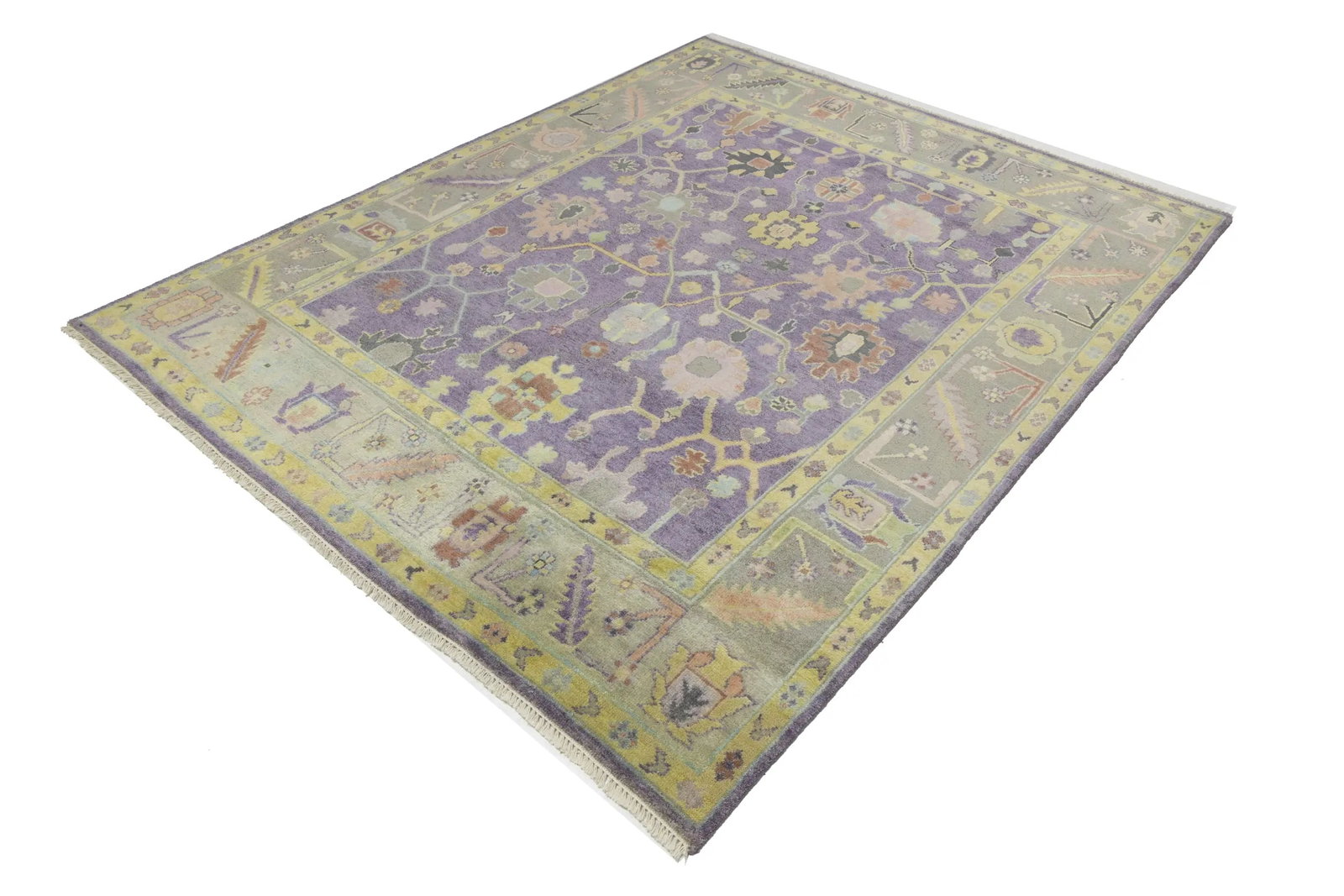 Floral Colorfast 8X10 Oushak Chobi Oriental Rug - 6
