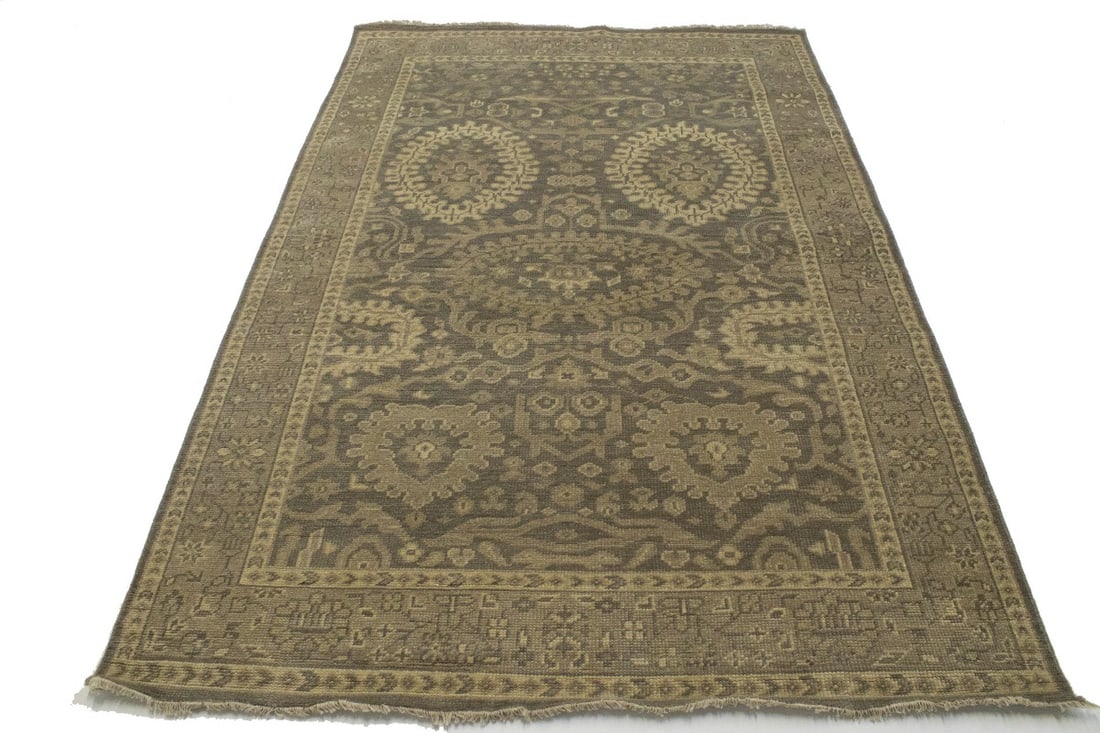 Brown Floral 5'7X8'5 Transitional Oriental Rug - 14