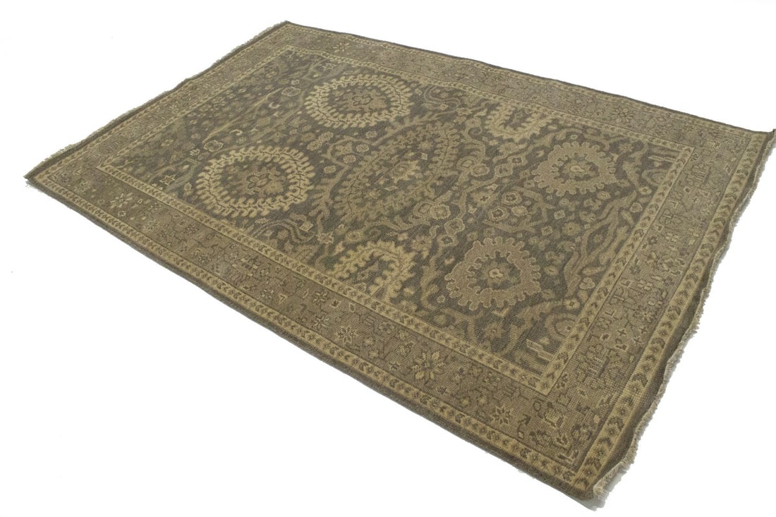Brown Floral 5'7X8'5 Transitional Oriental Rug - 5